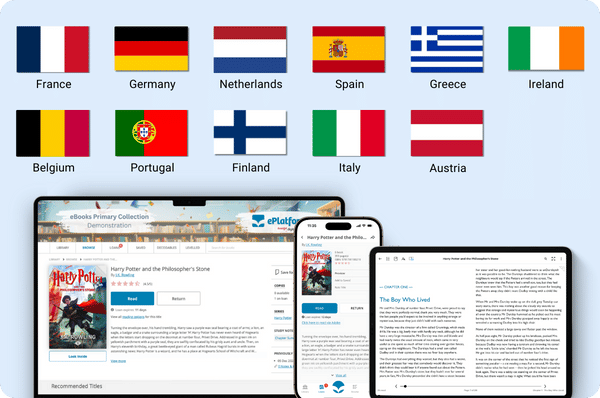 Example ebook library for European schools